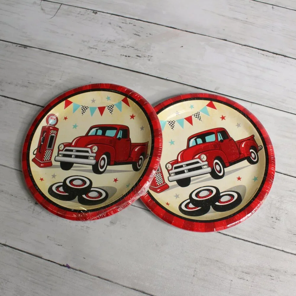 Vintage Pickup Truck Paper Plates Cups Party Supplies All Occasion Birthday